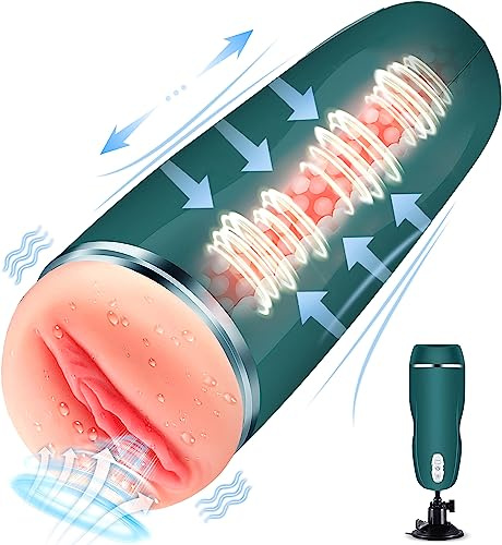Vagina Finta Sex Toysper per Uomini - Sex Toy Masturazione Realistico Uomo con 6 Modalità di Vibrazione Masturbatore Per Uomo，Masturbatore Vibrante Sex Toys per Uomini