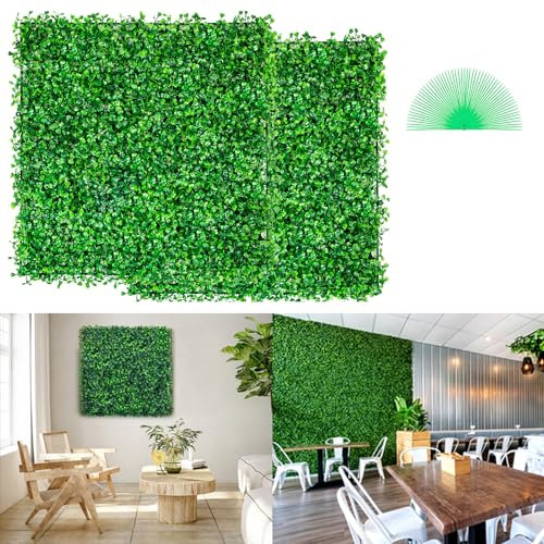 VEVOR Pannelli in legno di bosso artificiale, 12 pezzi, 25,4 x 25,4 cm, sfondo da parete, protezione UV, per esterni e interni, giardino, recinzione, cortile