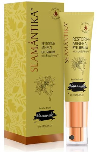 SEAMANTIKA - Sérum Contour des Yeux Minéral à l’Hamamélis - Réduit les Cernes et les Poches - Convient à tous les Types de Peau - Sans Parabènes, Sulfates, Huiles minérales - 25 ml