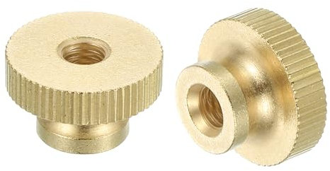 QUARKZMAN Dadi a Farfalla Zigrinate, 15pz M6 x D20mm x H12mm Dado a Farfalla in Ottone con Collare Testa Alta Foro Passante Dadi di Regolazione per Parti Stampante 3D