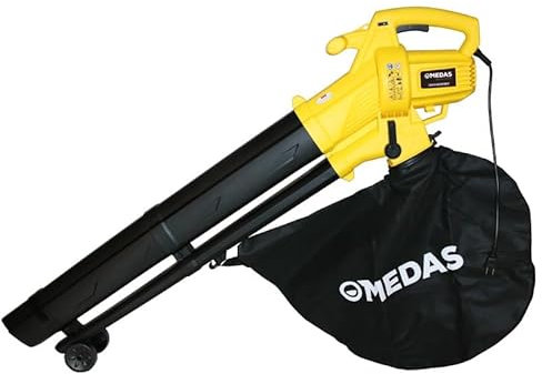 Soplador de hojas para jardín, aspirador eléctrico multifunción 3 en 1 para hojas de jardín con bolsa recolectora de 45 l y cable de alimentación de 30 metros de largo, para patio, césped, jardín y