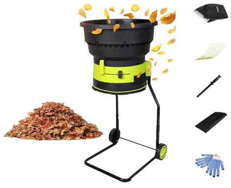 Leaf Mulcher, Compost Shredder 2500w, High-Speed 8000rpm, Garden Leaf Crusher With Wheels And Storage Bag for Yard Cleanup Garden Leaves (Power cord × 20 m)