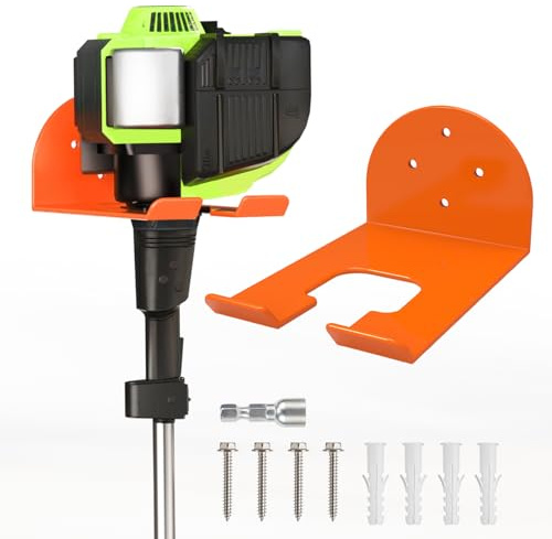 ZSLTLDU Weedeater Hanger, Heavy Duty Weed Eater Hanger Wall Mount, Garden Power Tool Holder with Rubber Coating for Grass Trimmer, Hedge Trimmer, Leaf Blower, Garage Organizer, 1 Pack