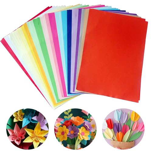 Lot de 40 feuilles de papier transparent coloré - Papier parchemin multicolore - A4 - 20 couleurs - Pour bricolage d'images de fenêtre, lanternes