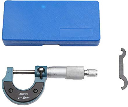 Micrómetro de Exteriores Métrico 0-25mm Alta precisión Ingeniería Metalmecánica y Mecánica de Reparación de Automóviles Herramienta de medición TOPWAY 401310