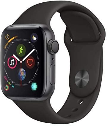 Apple Watch Series 4 (GPS, 40mm) Aluminiumgehäuse Space Grau - Sportarmband Schwarz (Generalüberholt)