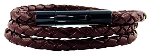 König Design Läderkedja läderband läderarmband 5 mm herr halsband 17 cm – 100 cm flätad, Läder