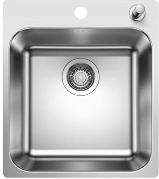 BLANCO SUPRA 400-IF/A R12 | Edelstahl Spüle | Einbauart: Einbau von Oben & Flächenbündig | für 45 cm breite Unterschränke | Widerstandsfähig gegenüber Kratzern | Großes Beckenvolumen