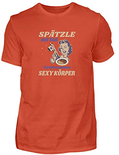 Spätzle avec sauce – Proverbes souabes – Schwaben Cadeaux – T-shirt pour homme, Sunset Orange, L