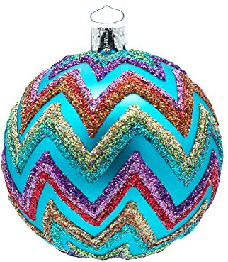 Christborn Weihnachtskugel, 8 cm Kugel, aqua matt - Zack 3/Ktn