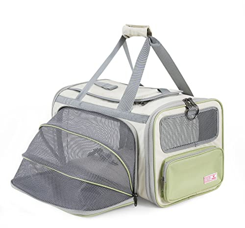 Pawaii Cat Carrier with ID Tag, TSA Airline Approved Soft Sided Collapsible Pet Travel Carrier, Portable Comfortable Convenient Foldable Cat Travel Bag