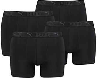 PUMA Boxershorts Herren 4er Pack Sport Mikrofaser + elastisch / Funktionsunterhosen Männer (S - XL), Farbe:Black, Bekleidungsgröße:XL