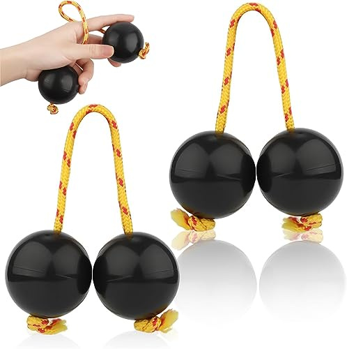 Kashaka Shaker Instrument Africano 2 Paio di Aslatuas Kashaka Strumento Aslatuas Rhythmic Ball Classico Percussioni Manuali Diametro della Sfera di 5cm per Principianti Feste Lezioni Musicali (Nero)