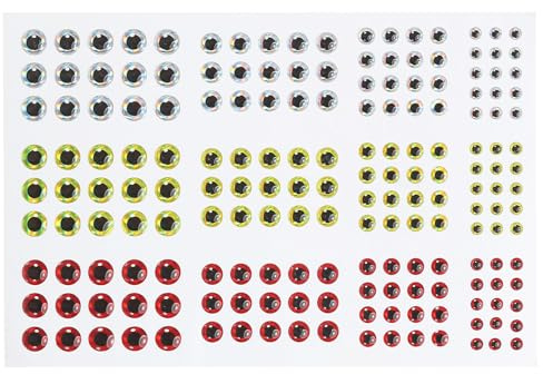 PATIKIL Fishing Lure 3D Eyes 3mm/4mm/5mm/6mm, 183Pcs Waterproof Artificial Fish Eye Fly Tying Lures Crafts Tackle Accessory DIY for Fishing Baits, Multicolored