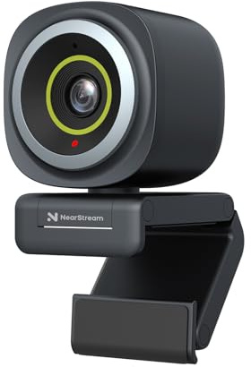 NearStream 4K Webcam for Streaming - Noise Canceling Mic, 45°-95°Adjustable FOV, Auto Focus, AI Framing, Software Control, Plug&Play, Works with Zoom/Teams/Skype/Google Meet