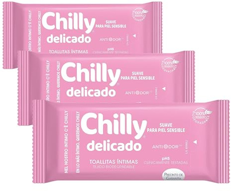 Chilly Pocket - Toallitas Delicado, Íntimas Aptas Para Uso Diario, Fórmula Suave, 12 Unidades, 100 Gramo (Paquete de 3)