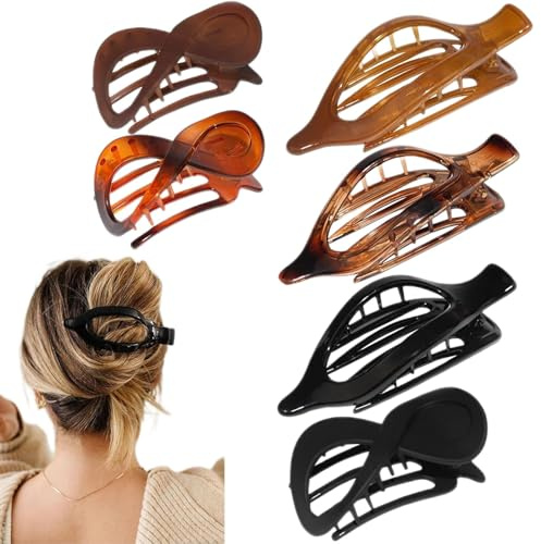 Monozoz Pinzas planas para el pelo, pinzas antideslizantes para el pelo, pinzas de plátano, pinzas para el pelo | Pinzas para el pelo cómodas y vintage, accesorios para la cabeza para familiares