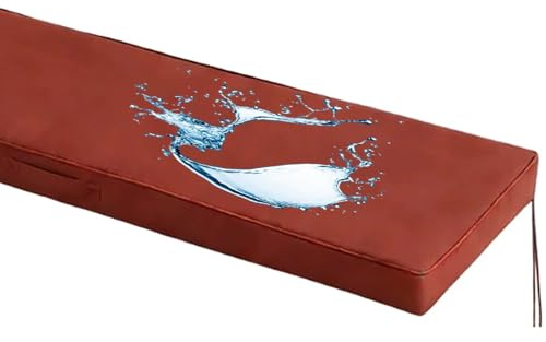 MSNCS Impermeabile Cuscino per Panca da Esterno, Colchoneta Banco Jardin con Espuma de Alta Densidad, Antiscivolo con Cinghie, Rimovibile per Giardino, Terrazza, Altalene(Brick Red,90x50x5 cm)