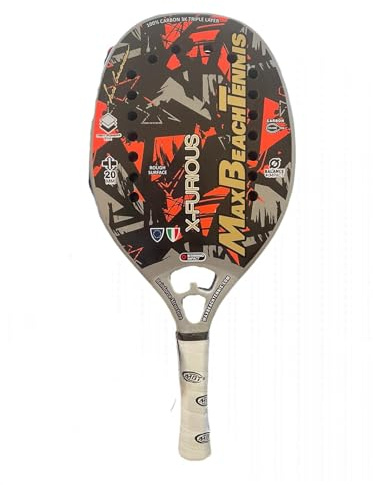 MBT X-FURIOUS, Racchetta Beach Tennis 100% Carbonio 3K - Superficie Ruvida - Eva High Power – Leggera e Bilanciata – Profilo 20 mm - Custodia inclusa - firmata Luca Cramarossa