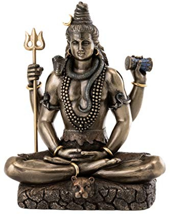 Top Collection Shiva Statue in Padmasana Lotus Pose-Hindu God of Destroying Evil, Ignorance, and Death Sculpture - Collectible Figurine (Cold Cast Bronze)