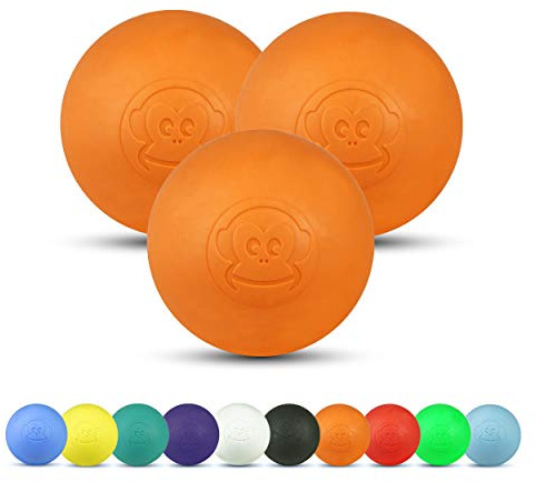 Captain LAX Massageball Original - Lacrosseball 3er Set, aus Hartgummi, mit den Maßen 6 x 6 cm geeignet für Triggerpunkt- & Faszienmassage/Crossfit
