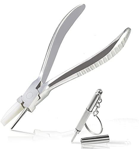 LEONTOOL Alicates para montura de gafas con mandíbula de nailon de punta redonda y plana, alicates para gafas de 6 pulgadas, herramientas de ajuste y ajuste de destornillador para reparación de gafas