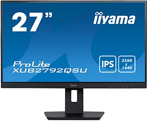 iiyama Prolite XUB2792QSU-B5 68,5cm 27 Zoll IPS LED-Monitor WQHD DVI HDMI DP USB3.0 FreeSync Höhenverstellung Pivot schwarz