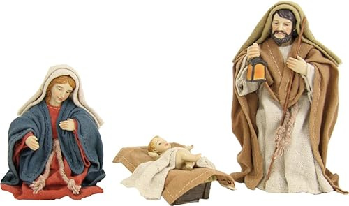 FADEDA 3 x Holy Family Oriental Height 14 cm Hand-Painted Detailed Nativity Scene Figures Christmas Table Decoration Nativity Accessories