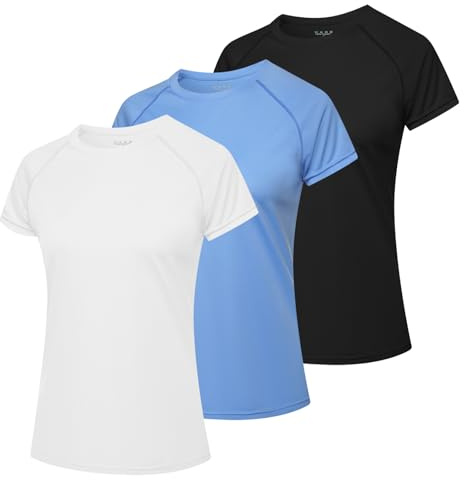 MEETWEE Damskjortor kortärmad t-shirt atletisk ledig topp snabb torr UPF 50+ Löpning Simning Surfträning Yoga Sun T-shirt