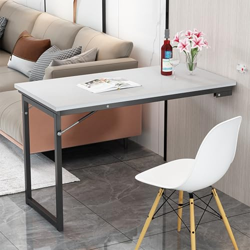 uofgcru Tavolo pieghevole a parete per cucina - Scrivania a parete pieghevole - Tavolo a parete multifunzionale a ribalta,può essere utilizzato come tavolo pranzo, scrivania-120×60×75cm