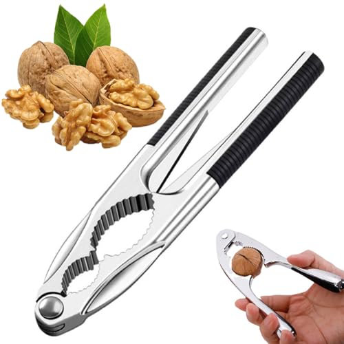 WUSJCOF Schiaccianoci,1 Pezzi schiaccianoci Antiscivolo,Acciaio Inox schiaccianoci,Schiaccianoci in Metallo,Noce Pinze,Cracker Sheller,per Noci,mandorle,nocciole,Frutti di Mare