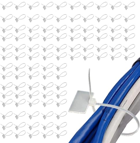 Ranley Colliers de serrage | Lot de 100 colliers de serrage fins,Sûr avec étiquetage pour la gestion des câbles