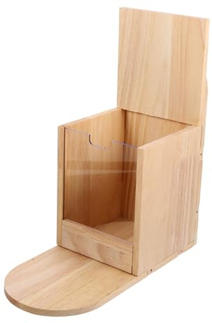ERINGOGO Boîte Mangeoire Bois pour Écureuils et Naturelle Maison Suspendue pour Nourriture de Jardin Extérieur Rangement Pratique pour Noix et Graines