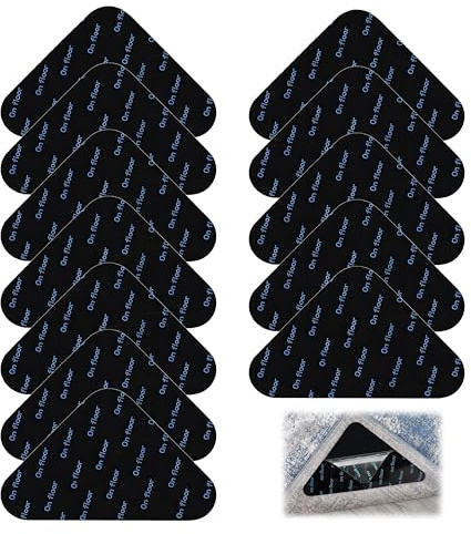 Tapis Antidérapants pour Tapis, Anti Derapant Tapises Rug Grippers Triangle Tapises Anti Glisse Lavable Réutilisable sous Couche Antidérapante Lavables et Réutilisables Anti Curling Carpet Grippers Co
