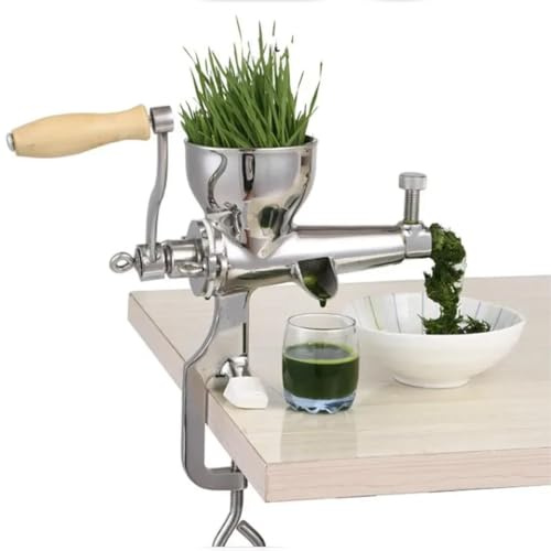 YUEHISY Manuell Vetegräsjuicer, 304 Rostfritt Stål Kallpressextraktor för Vetegräs, Bladgrönt, Ingefära, Granatäpple och Apelsiner