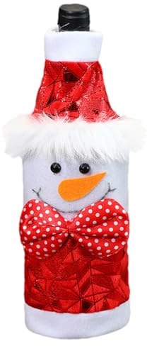 Christmas Wine Bottle Cover - Vinpåse Bordsdekoration | Vinflasklock med | tecknat motiv | Juldekoration för, bar, kontor, hotell och restaurang