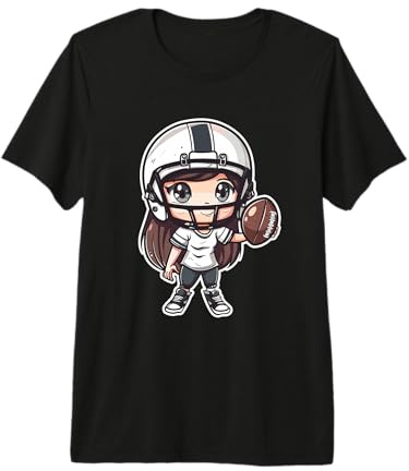 Ragazza Football Americano a Fumetti Maglietta Premium