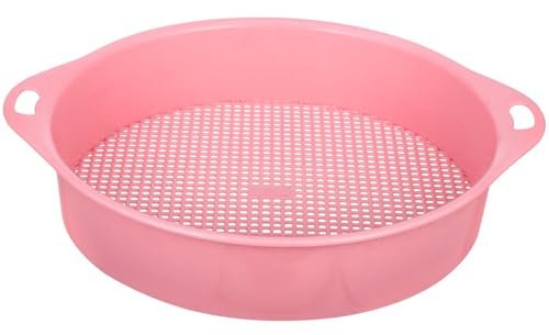 ibasenice Cedazo Manual para Tierra de Jardín Malla Abs Rosa, Herramienta para Filtrar Partículas Finas y Separar Materiales Gruesos en Cultivo de Bonsáis y Macetas