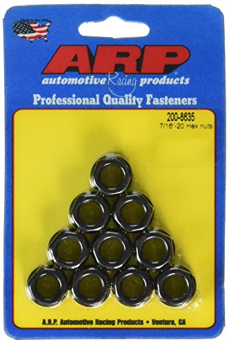 ARP 2008635 Hex Nuts, Steel With Black Oxide Finish, Package Of 10 With 7/16-20 Thread Size And 5/8 Socket Size