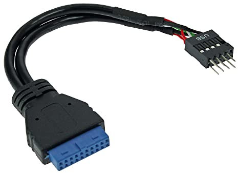 InLine 33446I USB 3.0 zu 2.0 Adapterkabel intern, USB 3.0 auf USB 2.0 Pfostenanschluss, 0,15m