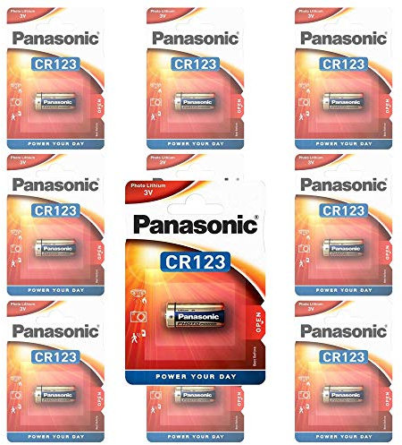 Panasonic CR123A Lot de 10 Piles au Lithium 1450 mAh