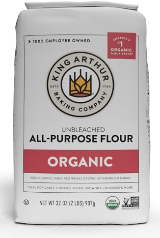 King Arthur 100% Organic All-Purpose Flour, Unbleached, 2 lb (Pack of 1) - Non-GMO Project Verified, No Preservatives