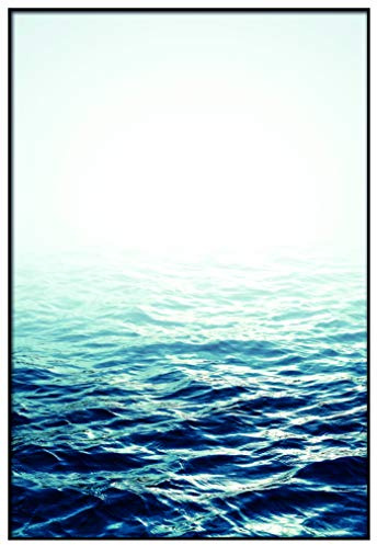Panorama Cuadro Enmarcado Mar en Calma 30 x 21 cm - Impreso en Papel Rígido - Incluye Marco - Decoración Salón - Póster Decorativos para Dormitorio y Salón