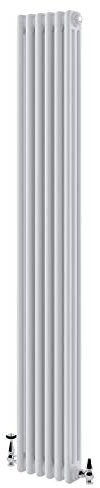 Utopia Traditional Vertical Radiator 3 Column Triple Panel Vintage Style Central Heating White – 1800 x 290mm