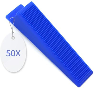 QWORK® 50 cuñas para caravanas en color azul, cuñas de montaje de plástico para instalación de azulejos