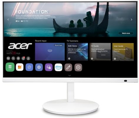 acer CS272 27” IPS Full HD Smart Monitor | WebOS | Streaming TV | Bluetooth | Wireless Projection | iOT Device for Smart Home | Height Adjustable, Swivel, Tilt & Pivot | 3Wx2 Speakers | sRGB 99%