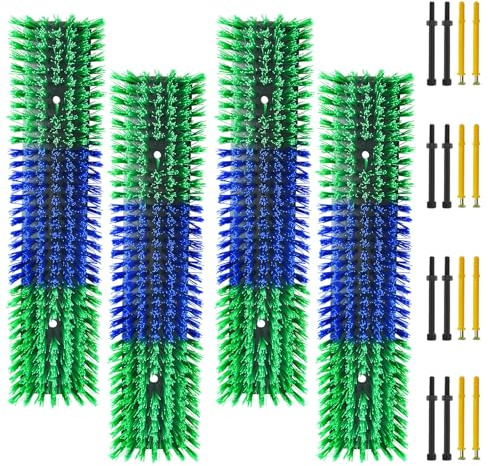 Livestock Scratch Brush With 16 Screws，Animal Back Scratching Brush for Cow,Cattle,Sheep, Horses,Pigs，Massage Grooming Tool(Green, 4pcs)