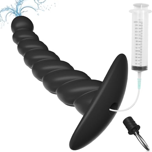BDSMAGE Lavement de Douche Anale avec Seringue, Douche Anale Homme & Femme, Plug anal creux Sex Toy pour le nettoyage des intestins, Butt plug pour Stimulation de la Prostate (S)