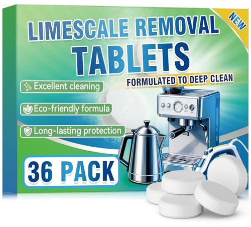 Inpumo Detartrant Tablettes, 36 Pièces Detartrant Machine a Cafe Puissant pour Bouilloires, Cafetiere, Fers et Pommeaux de Douche, Tablettes Pastilles Nettoyantes Emballées Individuellement