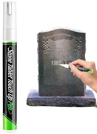 Tombstone Paint Pen - Permanent UV-resistent markör, 14g Grave Lettering Tool, Vattentät och väderbeständig Touchup Paint, Guld Silver Svart | Restaureringspenna för keramiskt glas metall trä stengrav